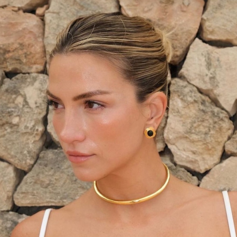 Gold Modern/Minimal structured necklace- Bohemian necklace A340